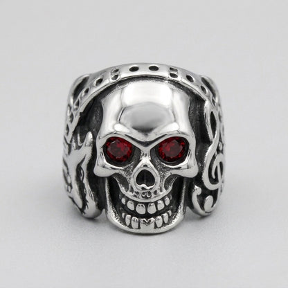 Red Eclipse Skull Ring