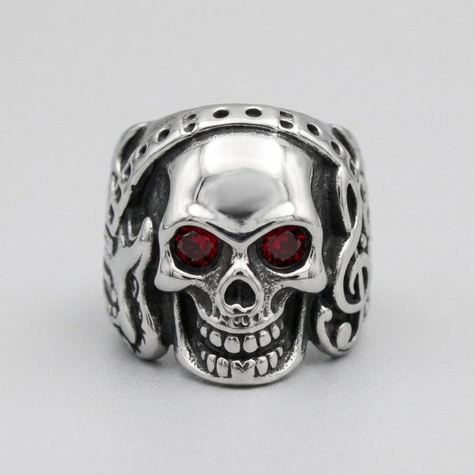 Red Eclipse Skull Ring
