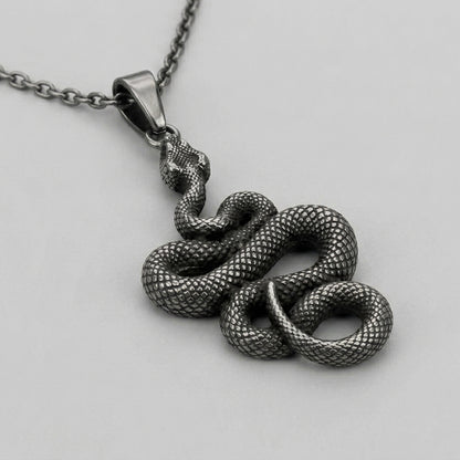 Coiled Snake Pendant Necklace