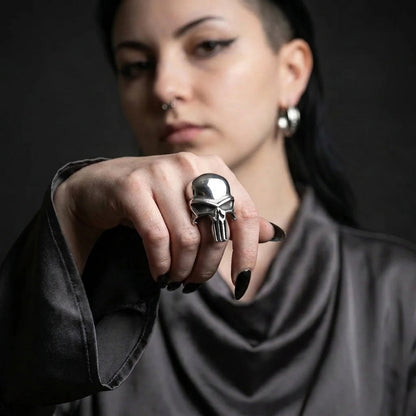 Sleek Death's Head Signet Ring