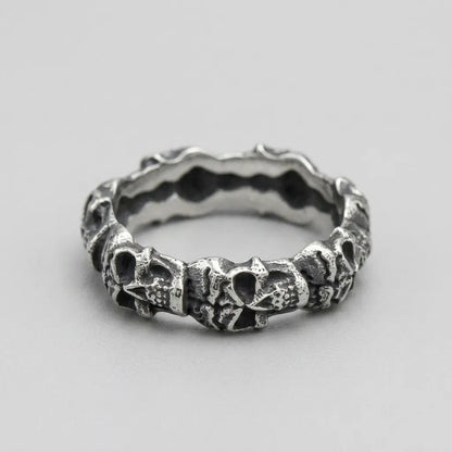 Cracked Skull Eternity Band Ring