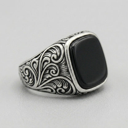 Midnight Sovereign Black Onyx Signet Ring