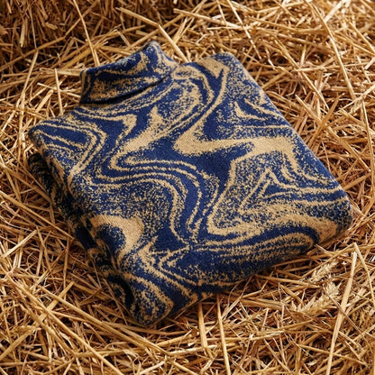 Cotton Turtleneck with Swirl Pattern