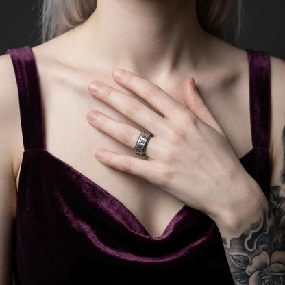Sigil of Lucifer Leviathan Cross Occult Band Ring