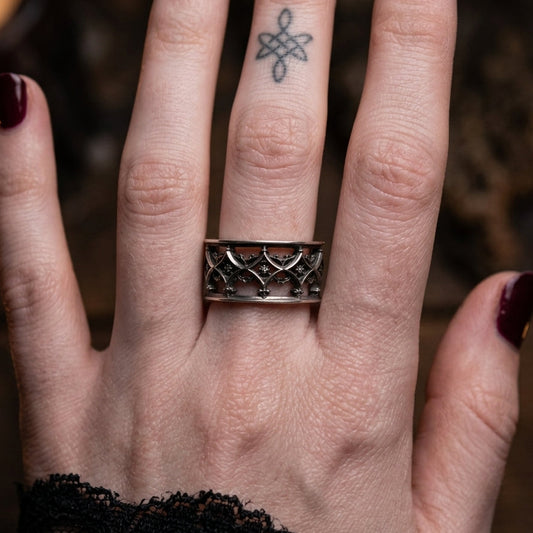 Gothic Openwork Ring Sterling Silver