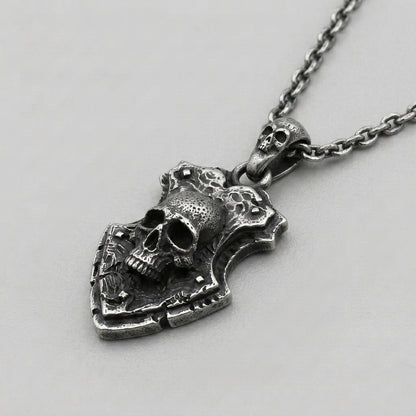 Skull Shield Pendant Necklace
