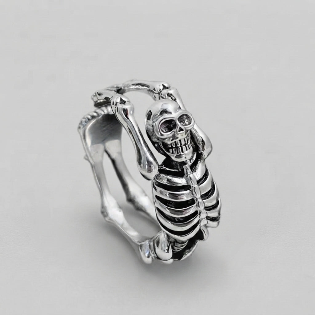 Skeleton Bones Silver Ring