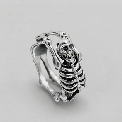 Skeleton Bones Silver Ring