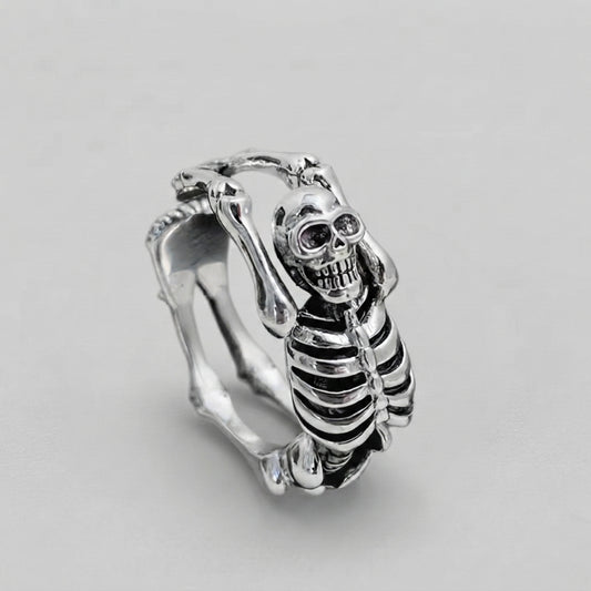 Skeleton Bones Silver Ring