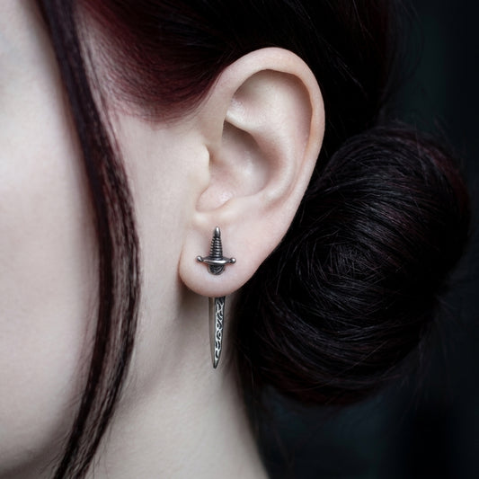 Sword Earrings Front Back Earrings