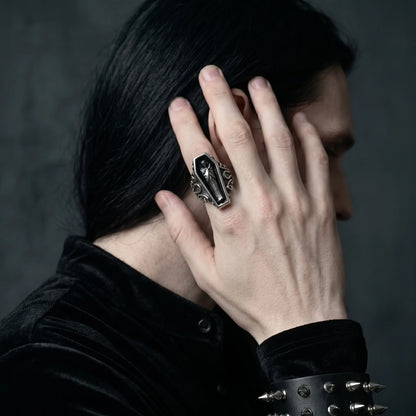 Grim Reaper Coffin Signet Ring