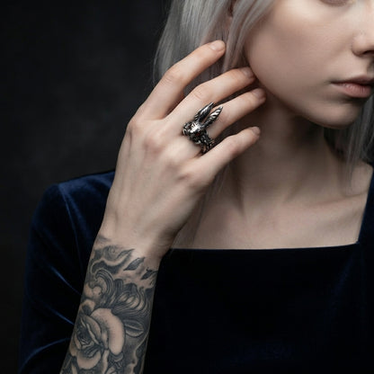 Crimson-Eyed Rabbit Ring