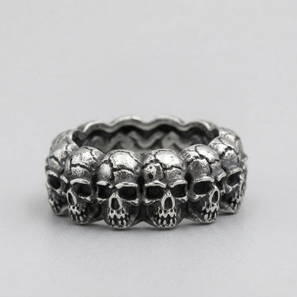 Stacked Skull Band Ring
