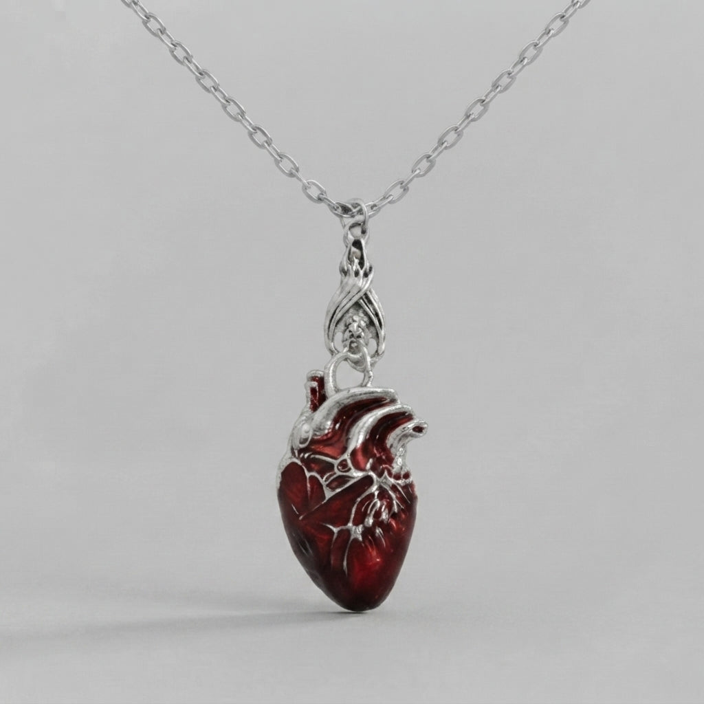 Crimson Heart Anatomy Necklace