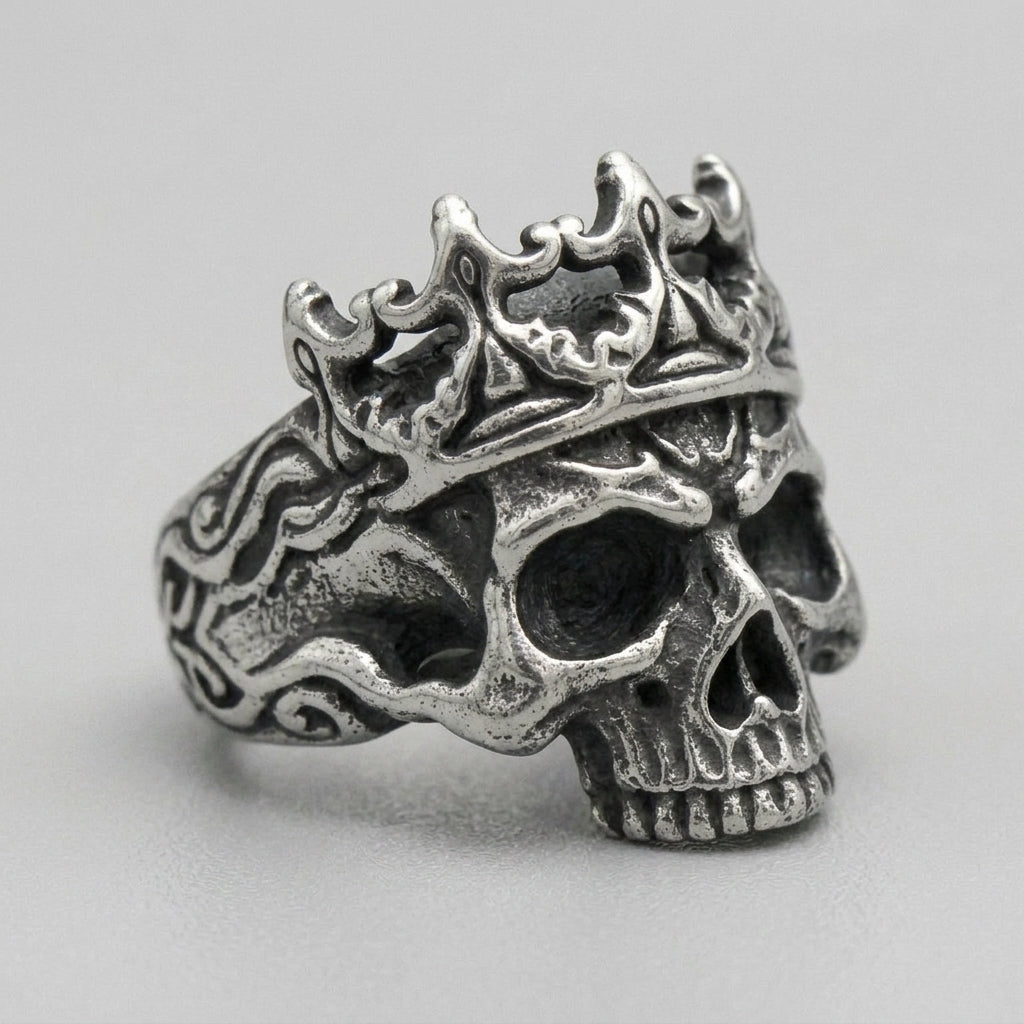 Gothic Crown Skull Statement Ring