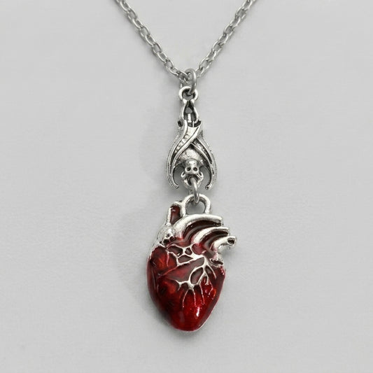 Crimson Heart Anatomy Necklace