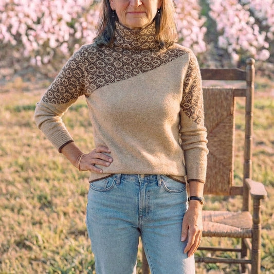 Cotton Sweater with Scattered Print