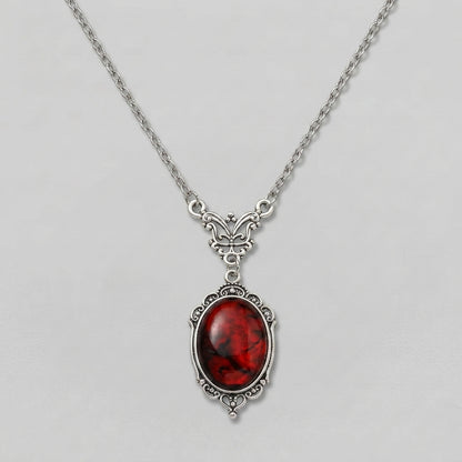 Blood Red Quartz Charm Necklace