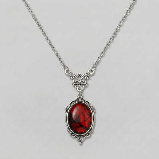 Blood Red Quartz Charm Necklace