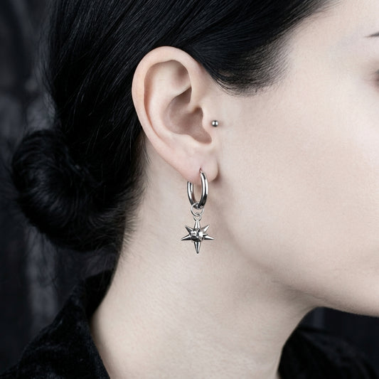 Silver Spike Ball Earrings