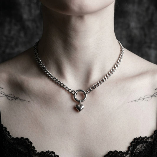 Heart Choker Punk Necklace