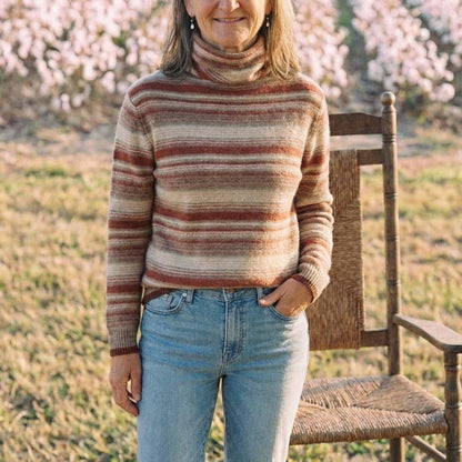 Cotton Sweater with Horizontal Stripes