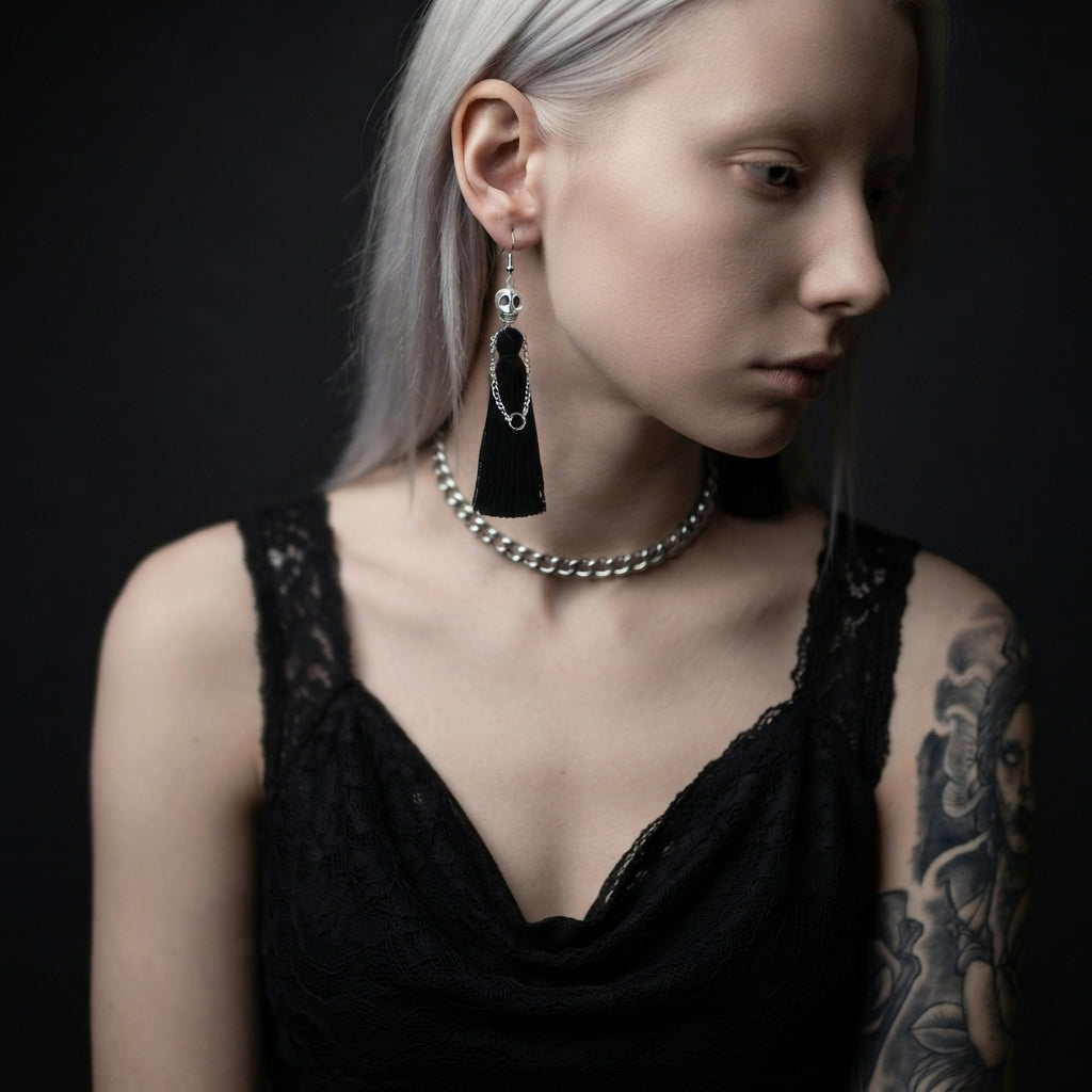 Reaper's Veil Tassel Earrings