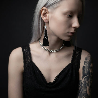 Reaper's Veil Tassel Earrings
