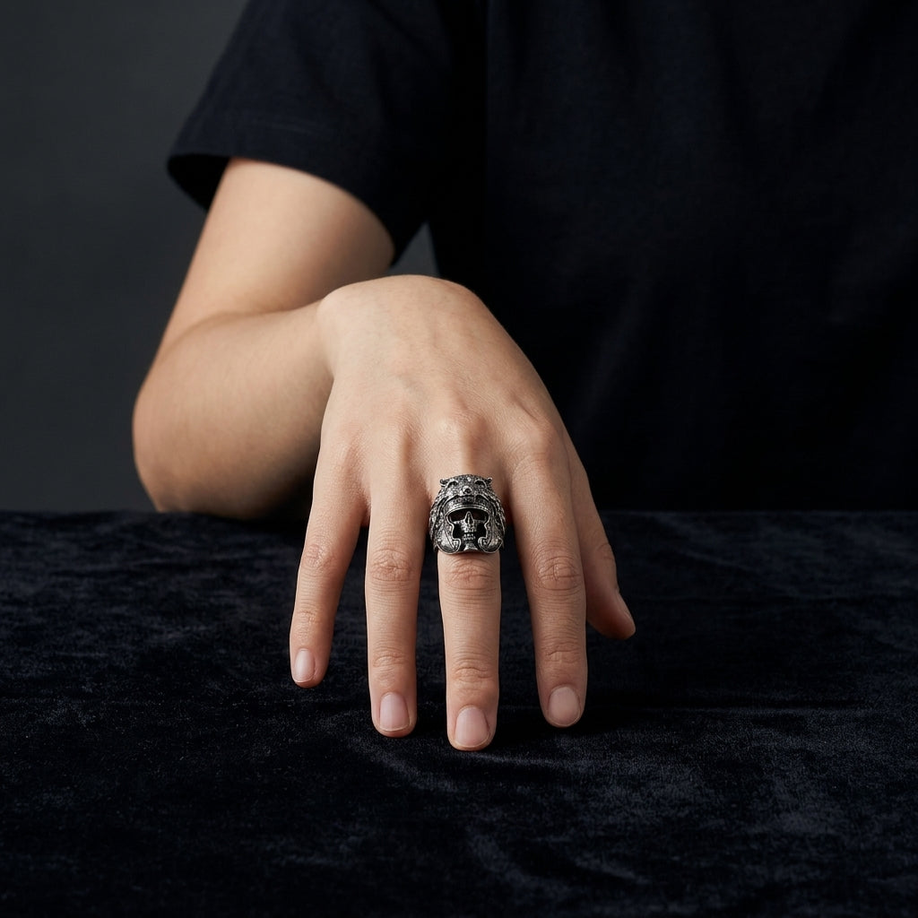 Wolf Helm Skull Gladiator Ring