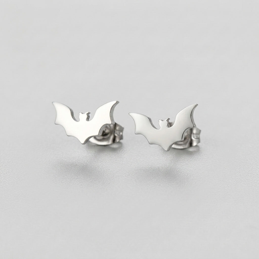 Gothic Bat Stud Earrings