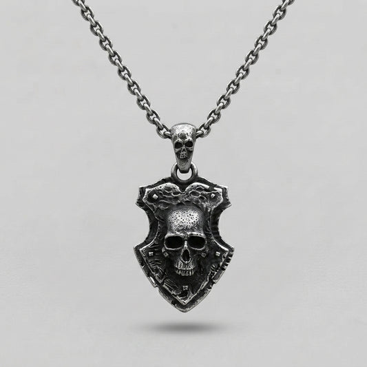 Skull Shield Pendant Necklace