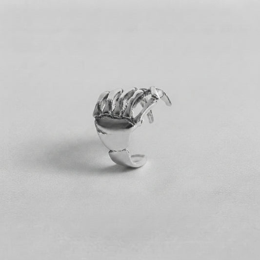 Silver Skeleton Hand Ear Clip