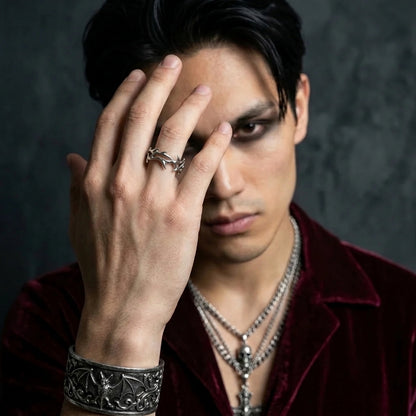 Goth Rose Thorn Ring