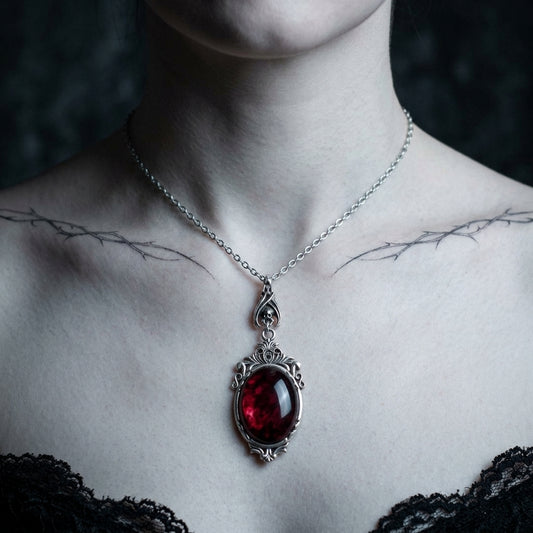 Gothic Ornate Bloodstone Necklace