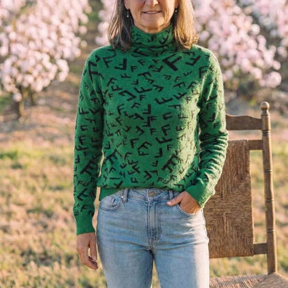 Cotton Sweater with F-Pattern