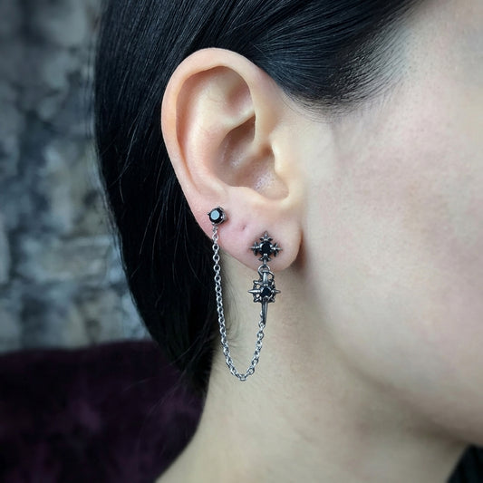 Double Piercing Earringstarburst Earring