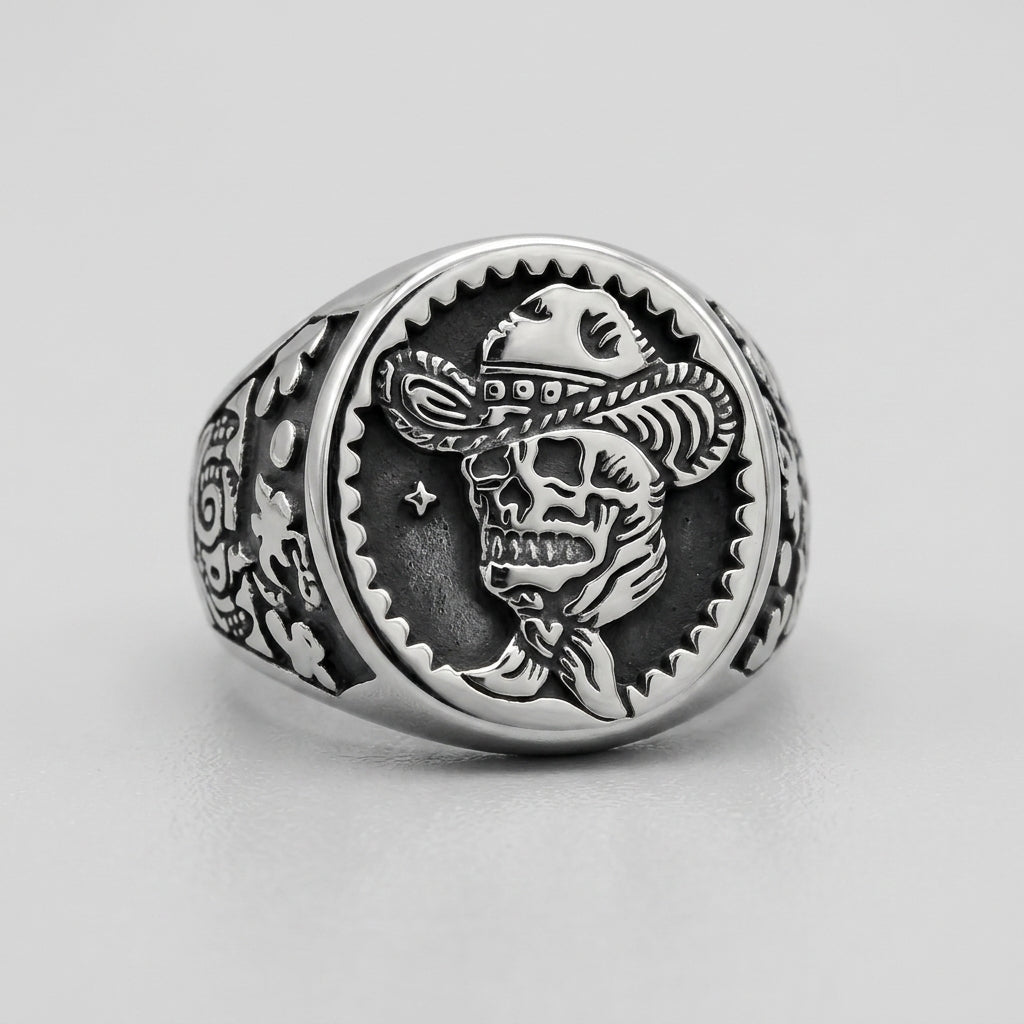 Gothic Cowboy Skull Ring