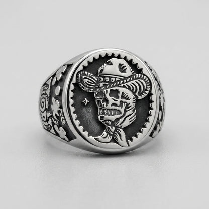 Gothic Cowboy Skull Ring