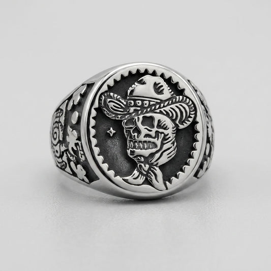 Gothic Cowboy Skull Ring