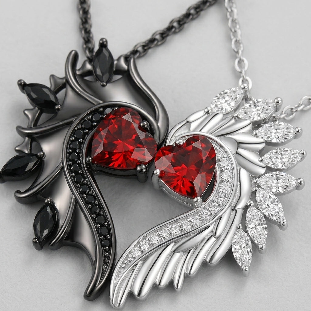 Angel And Devil Pendant Necklace