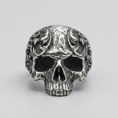 Skull Ring: "Baroque Skull Biker Ring"
