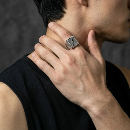 Bold Lightning Bolt Statement Ring