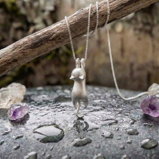 925 Sterling Silver Playful Kitty Necklace