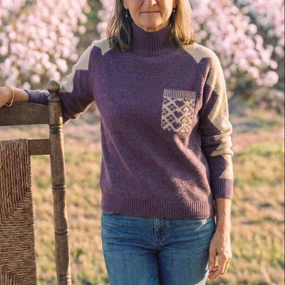 Cotton Sweater with Quilted Pocket