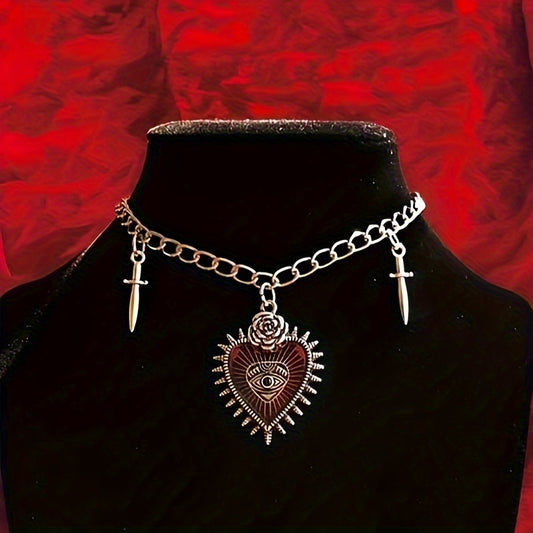 Retro Gothic Heart Necklace