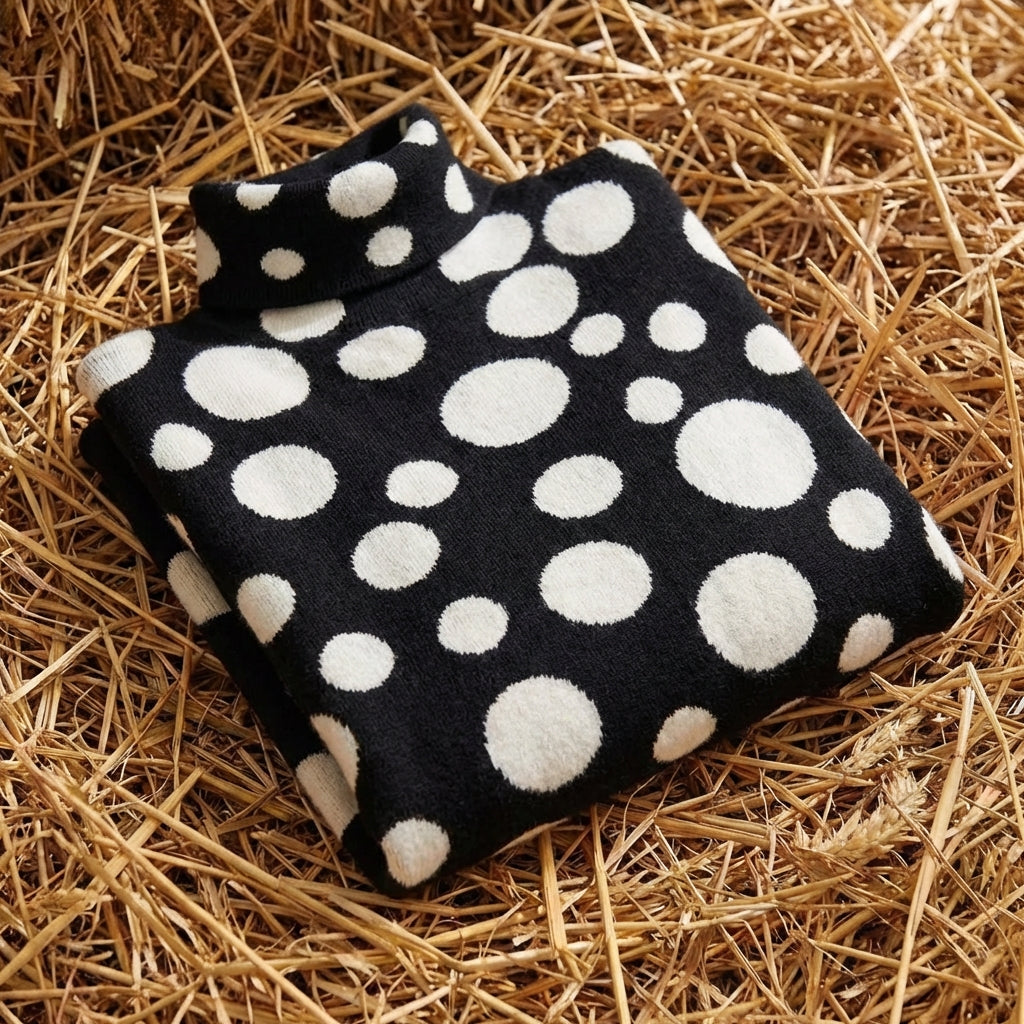 Cotton Sweater Black with Bubbles