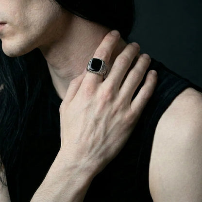 Midnight Sovereign Black Onyx Signet Ring