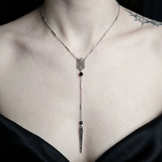 Oracle Victorian Filigree Rosary Crystal Necklace