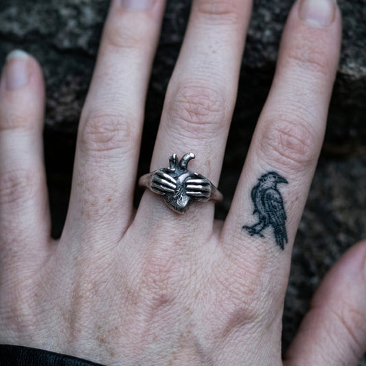 Anatomical Heart and Hands Ring