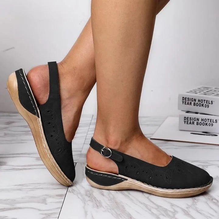 Perforated Slingback Flats